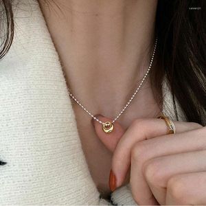 Colliers pendants 2022 Été simple Gol Silver Color-block Berk Collier Clavicule Femmes Cœur Forme Environ Neck Chain Jewerly