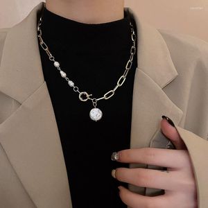 Pendentif Colliers 2022 Vintage baroque perle épissage collier femme minorité conception pull chaîne ins métal casque bijoux