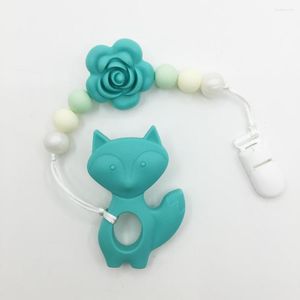 Hanger kettingen 2022 Vrose -bloem met siliconen tegels pacifier clip ketting rozenkralen veilig voor baby kauw