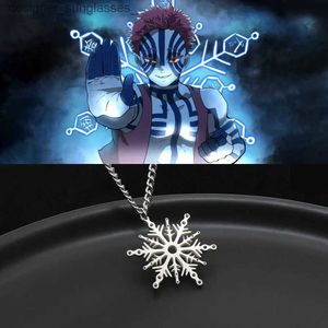 Hanger Kettingen 2023 Akaza Symbool Ketting Voor Mannen Vrouwen Titanium Anime Demon Slayer Hanger Sieraden Trend Anime Accessoires Cosplay Paar giftL231218