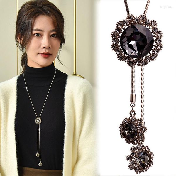 Pendentif Colliers 2023 Arrivée Femme Flocon De Neige Collier Gland Long Hiver Chandail Chaîne En Gros Vente