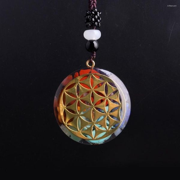 Pendentif colliers 2023 arrivée Orgone énergie collier résine pierre naturelle générateur Chakra Protection pendule pour goutte