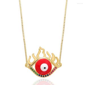 Pendentif colliers 2023 arrivées couleur Zircon collier goutte d'huile oeil pour les femmes mode tendance bijoux exagérés