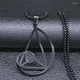 Colliers pendentifs 2023 collier Triangle de couleur noire en acier inoxydable-Fibonacci rapport d'or pendentifs bijoux Collares N20061