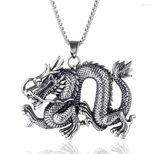 Pendentif Colliers 2023 Chine Dragon Simple Chaîne En Acier Inoxydable Collier Pour Femmes Accessoires Haute Qualité Bijoux Cadeau D'anniversaire