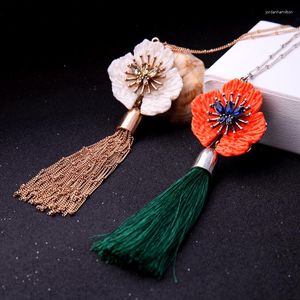 Colliers de pendentif 2023 EST ORANGEWHITE BIG FLOWER Collier Bohemian Fashion Long Pilde