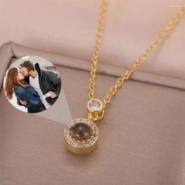 Pendentif Colliers 2023 Mode PO Collier personnalisé Projection masculine et féminine Je t'aime Cadeau de bijoux de la Saint-Valentin