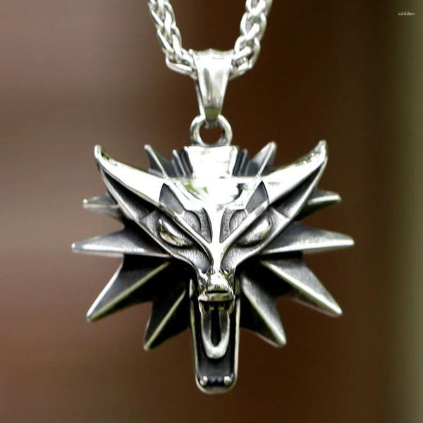 Pendentif Colliers 2023 Mode Vintage Femmes Hommes Vingking Wolf Chaîne en acier inoxydable Collier pour cadeau Bijoux