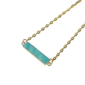 Pendentif Colliers 2023 Bijoux Pierre Turquoise Naturelle Long Rectangle Chaîne Collier Howlite Ras Du Cou Charmes Pour La Fabrication