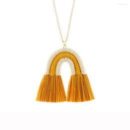 Hanger Kettingen 2023 Lange Tassel Regenboog Voor Vrouwen Etnische Bohemian U Trui Schakelkettingen Ketting Afrikaanse Sieraden