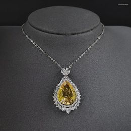 Collane con pendente 2023 Collo di pera di colore giallo di lusso per gioielli regalo di anniversario donna all'ingrosso X6652