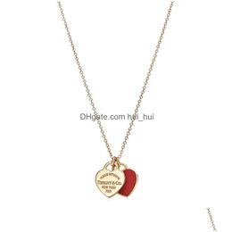 Colliers de pendentif 2023 NOUVEAU STERLING SIER S LOVEHEART Collier Fashion Designer Mariage Gift For Wife and Girlfriend Drop Delivery Jewe Dhh1d