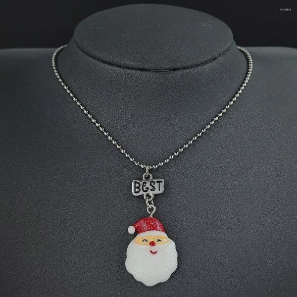 Collares colgantes 2023 Santa Claus Medias del día de San Valentín para mujeres Cadena Regalos de Navidad para niños Collar X5888