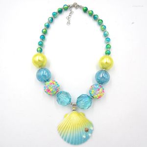 Pendentif Colliers 2023 Printemps Style Bébé Chunky Perles Bubblegum Shell Collier Enfant Filles Coloré Perle Pour Enfants Jouet 1 pc/lot