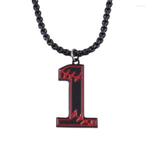 Pendentif colliers 2023 acier inoxydable numéro Baseball collier breloque chaîne tour de cou pour hommes basket-ball numérique mode bijoux