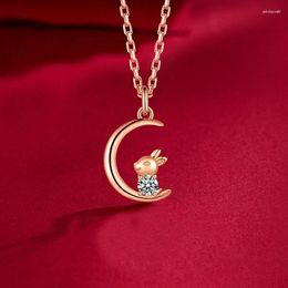 Pendentif Colliers 2023 Année S925 Signes du zodiaque chinois Lune Animal Chaîne de cou en argent sterling 925 Collier Femmes Filles