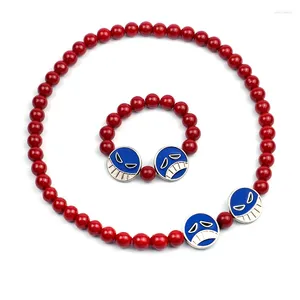 Pendentif Colliers 2024 Anime Portgas D Ace Collier ras du cou pour femmes hommes perles rouges bijoux chaînes colliers cadeaux