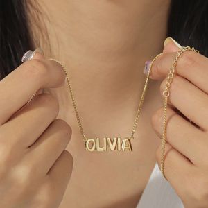 Collares colgantes 2024, collar con letras 3D personalizado, colgante con nombre de burbuja, collar con letras de burbuja personalizado, joyería para mujer, regalo para Navidad 231127