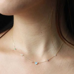 Hangende kettingen 2024 Delicate witte brand opaalhangers voor vrouwen 925 Sterling zilveren ketting Elegant natuursteen mode sieraden cadeau collier Q240402