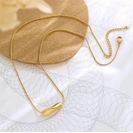 Collares colgantes 2024 Diseño PVD 18 K Chapado en oro 3 D Geométrico Warp Twisted Collar de acero inoxidable Collar Mujer Joyería coreana