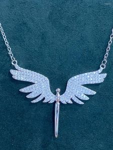Pendentif Colliers 2024 Mode Big Angel Wing Phoenix Eagle Bird Chaîne Collier De Mariage Formelle Boule Mariée Zircon Bijoux Cadeau De Fête