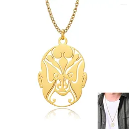 Colliers pendants 2024 Collier de style chinois Fashion Changement en acier inoxydable pour hommes Tendance du Sichuan Opéra bijoux