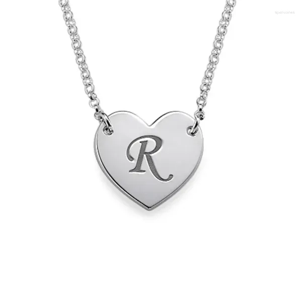 Colliers de pendentif 2024 Collier de coeur initial personnalisé Fashion pour femmes Lettre personnalisée Choker Serling Silver 925 Bijoux personnalisés