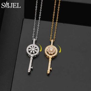 Colliers pendentifs 2024 Fashion Rotation Key Charm Collier Femme Femme Personnalité Anti Stress Anxiété Collier Bijoux de mariage