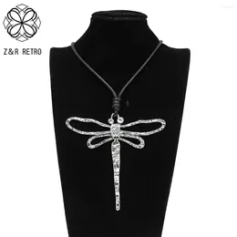 Pendentif Colliers 2024 en argent couleur libellule pendentifs collier ras du cou gothique coréen mode bijoux accessoires pour femmes tendance
