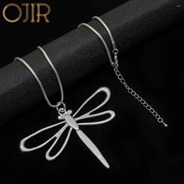Colliers de pendentif 2024 chaînes longues en argent Couleur libellule pendentif collier de mode coréen bijoux accessoires gothiques pour les femmes tendance