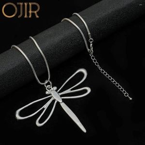 Hangende kettingen 2024 lange ketens zilveren kleur libel hangers ketting Koreaanse mode sieraden gotische accessoires voor vrouwen trending