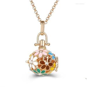 Colliers pendants 2024 Mexique Musique Ball Fleurs Vintage Colorf Collier arôme peint