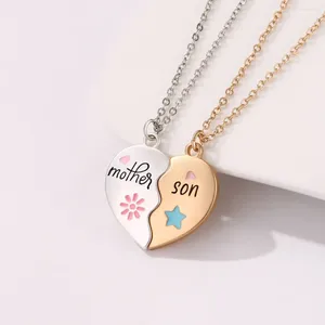 Hangende kettingen 2024 Moederdag ouder-kind ketting voor vrouwelijke moederketens set legering magnetische wierly accessoires geschenken