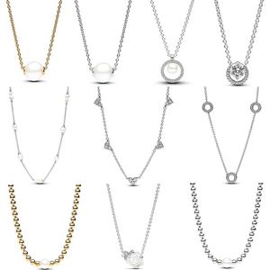 Hanger kettingen 2024 Nieuwe 925 Pure zilveren plaat Pearl Bee Collier ketting krans drie stenen hartstation keten cadeau Q240430