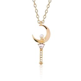 Colliers de pendentif 2024 Collier de marin Femmes Crystal Pearl Love Heart Moon Pendants Pendants Cartoon Sailormoon Jewelry Colar Y0301 Drop D Otcju