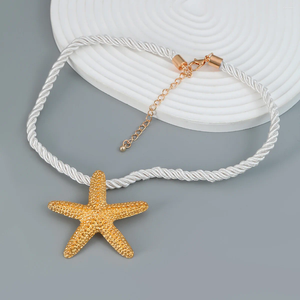 Pendentif Colliers 2024 Collier d'été à la mode Vintage Gold Couleur Starfish pour femmes Cadeaux de fête de vacances Bijoux Accessoires