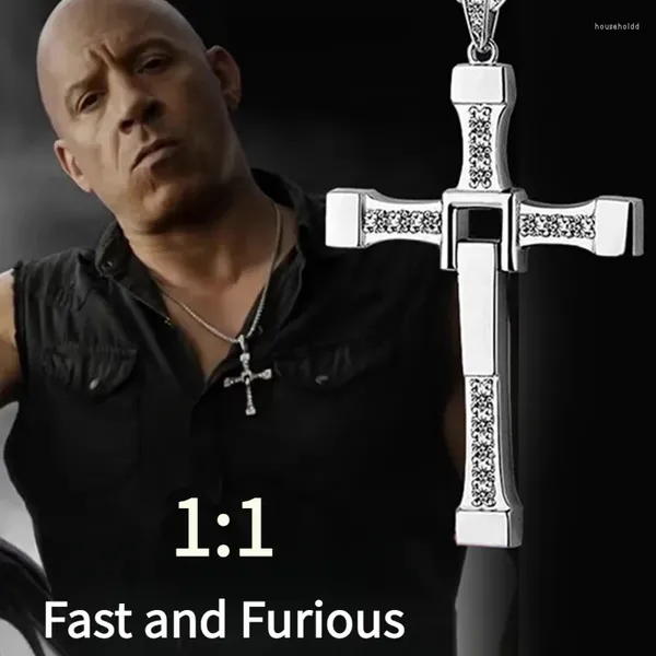 Pendentif Colliers 2024 Vin Diesel Fast and Furious Acier inoxydable Dominic Toretto Jésus Croix Collier pour hommes chaîne donner des cadeaux