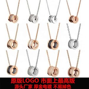 Hangerkettingen 2024Bulgarilies Keramische ketting voor dames 18k Rose Gold Spring Charity Size Taille V Gold Lock Bone Chain Hoge kwaliteit Vakantiecadeaus sieraden ontwerp