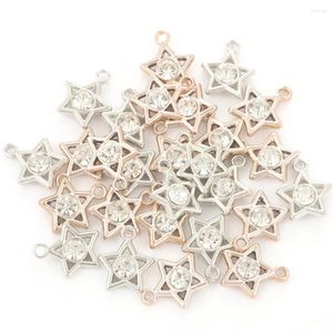 Collares colgantes 20 Uds. Collar de estrella CCB de 17x14mm, colgantes de plástico para fabricación de joyas, accesorios de pulsera Diy hechos a mano al por mayor