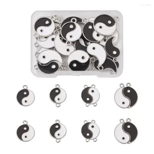 Collares colgantes 20pcs/aleación esmalte yin yin yang encantos colgantes para pulsera artesanal de bricol