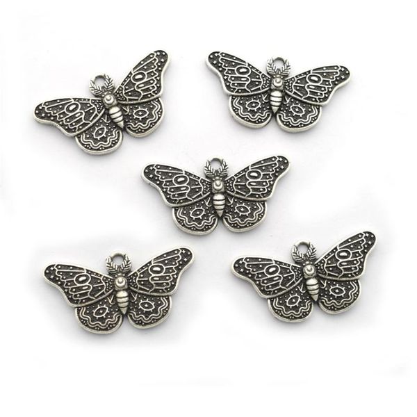 Collares pendientes 20 piezas Dead Skull Moth Butterfly Charms colgantes mujeres góticas para collar DIY accesorios colgante