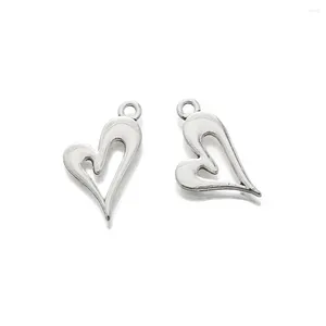 Pendentif Colliers 20pcs Tibétain Argent Irrégularité Amour Coeur Charmes Creux Petit Pour Collier De Bricolage Bracelet Boucles D'oreilles Fabrication De Bijoux