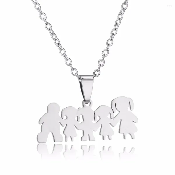 Collares colgantes 24 pzas/lote padres hijo hijas acero inoxidable familia niños niñas madres padres regalos para mamá papá