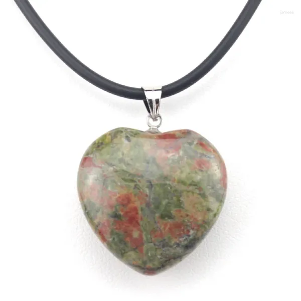 Collares colgantes de 25x25 mm forma de corazón cuentas de piedra sinkite natural para mujer regalo al por mayor!