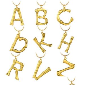Colliers pendentifs 26 lettres anglaises pendentif colliers plaqué or Hyperbole majuscule Alphabet collier bijoux de mode livraison directe Dhaml