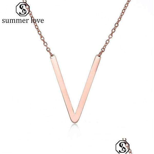 Pendentif Colliers 26 Lettre Initiale En Acier Inoxydable Collier Pour Femmes Az Alphabet Or Rose Couleur Chaîne Bijoux Cadeau Drop Delivery P Dhiv7