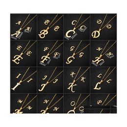 Pendentif Colliers 26 Lettres Collier Ras Du Cou En Acier Inoxydable Az Alphabet Hip Hop Bijoux Pour Femmes Hommes Accessoires De Mode Drop Deli Dhetp