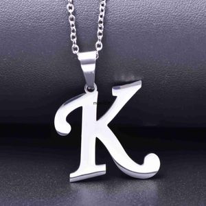 Pendentif Colliers 26 Lettres Collier En Acier Inoxydable Initiale Colliers Pour Femmes Hommes Pendentif Grand Alphabet Chaîne Sur Le Cou Tour De Cou Cadenas Hombre J230601