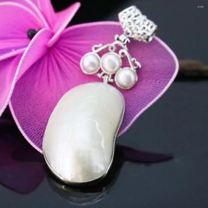 Collares colgantes 29 48 mm Moda Étnica Chic Abulón Perlas de perlas de agua dulce Simplicidad corta para hacer collares Joyería Artesanía DIY