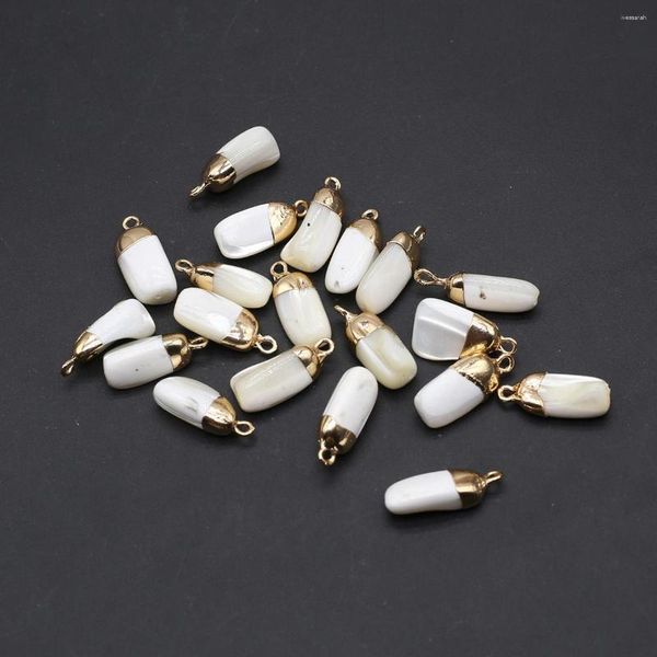 Pendentif Colliers 2pc naturel perle coquille pendentifs irréguliers blanc charmes forme Fine pour la fabrication de bijoux bricolage femmes collier boucles d'oreilles artisanat